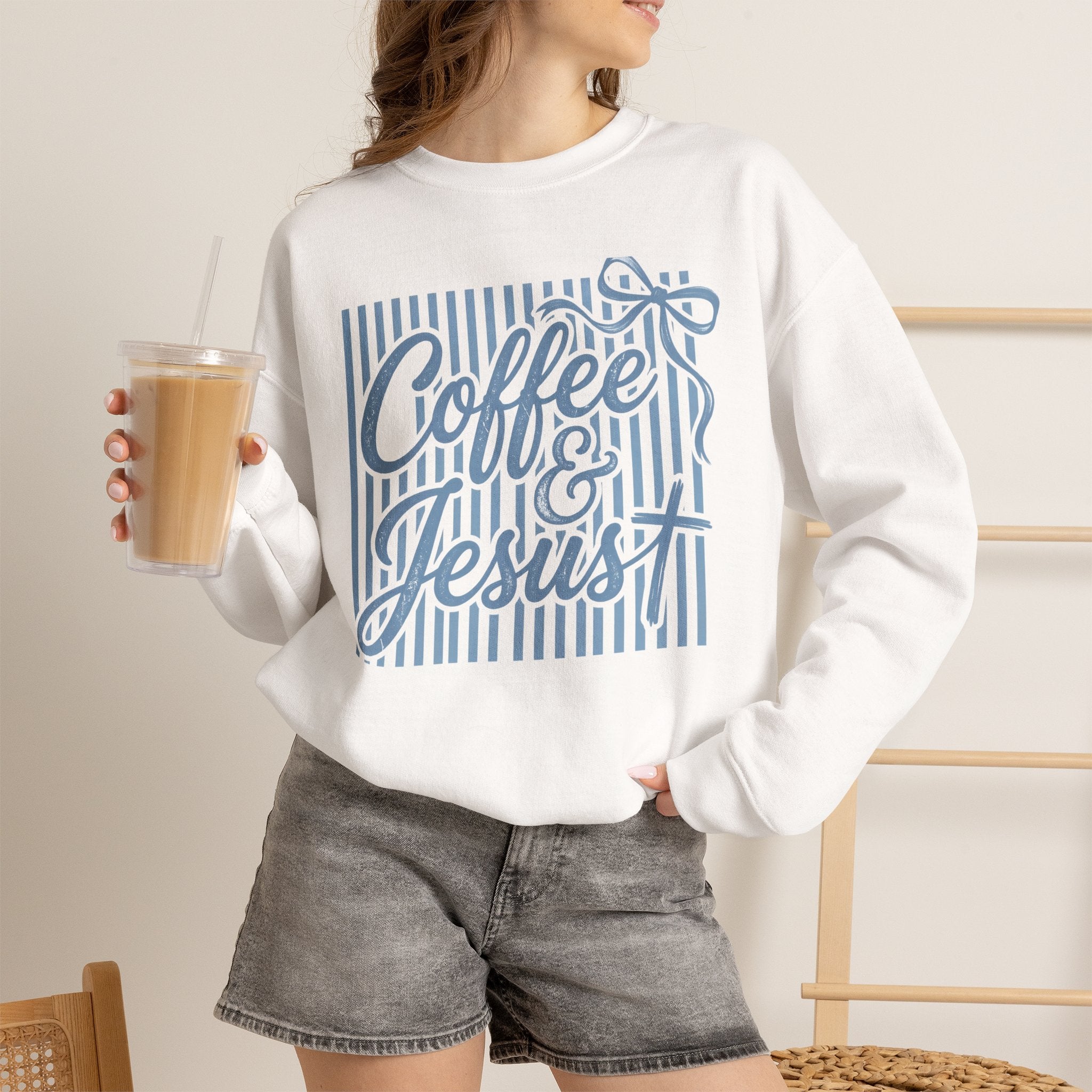Coffee & Jesus Sweatshirt – Faith-Inspired Cozy Crewneck