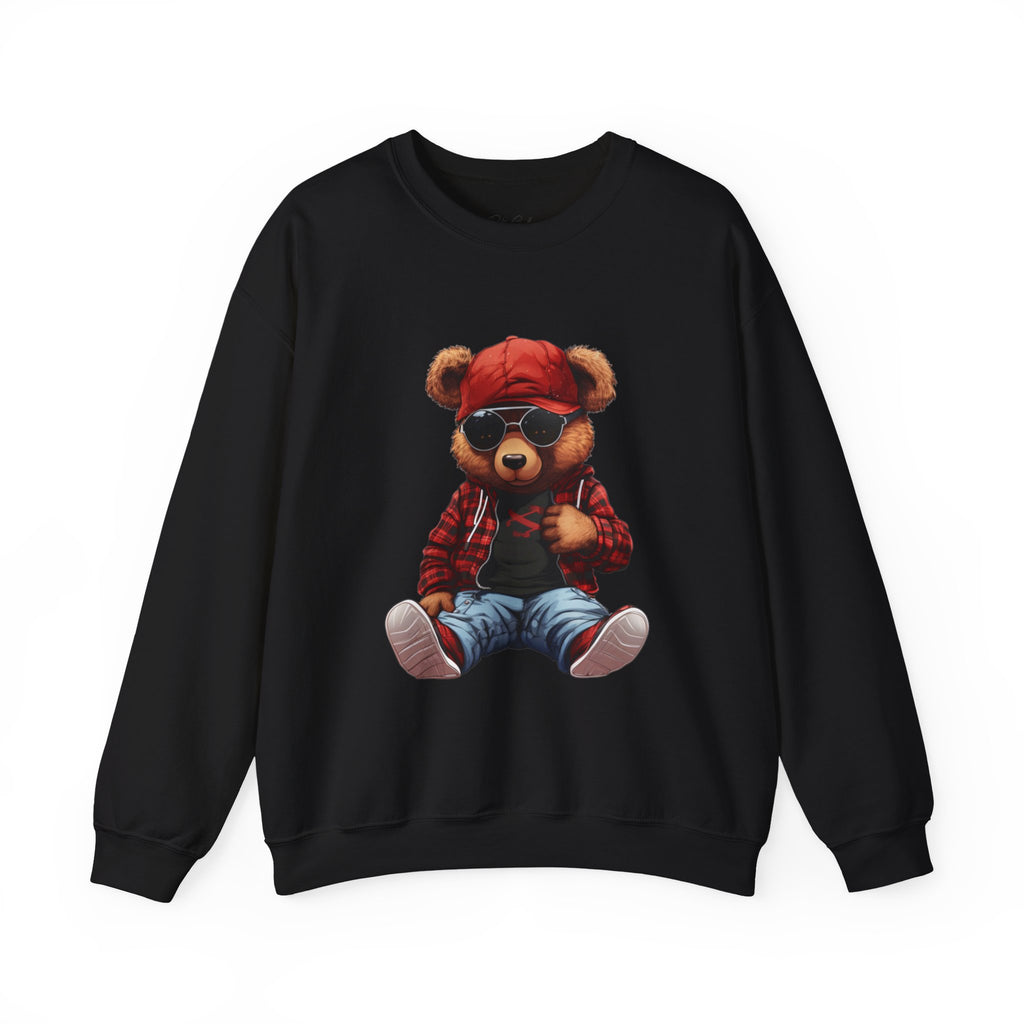 Cool Teddy Bear Crewneck Sweatshirt - Hipster Bear Graphic Pullover