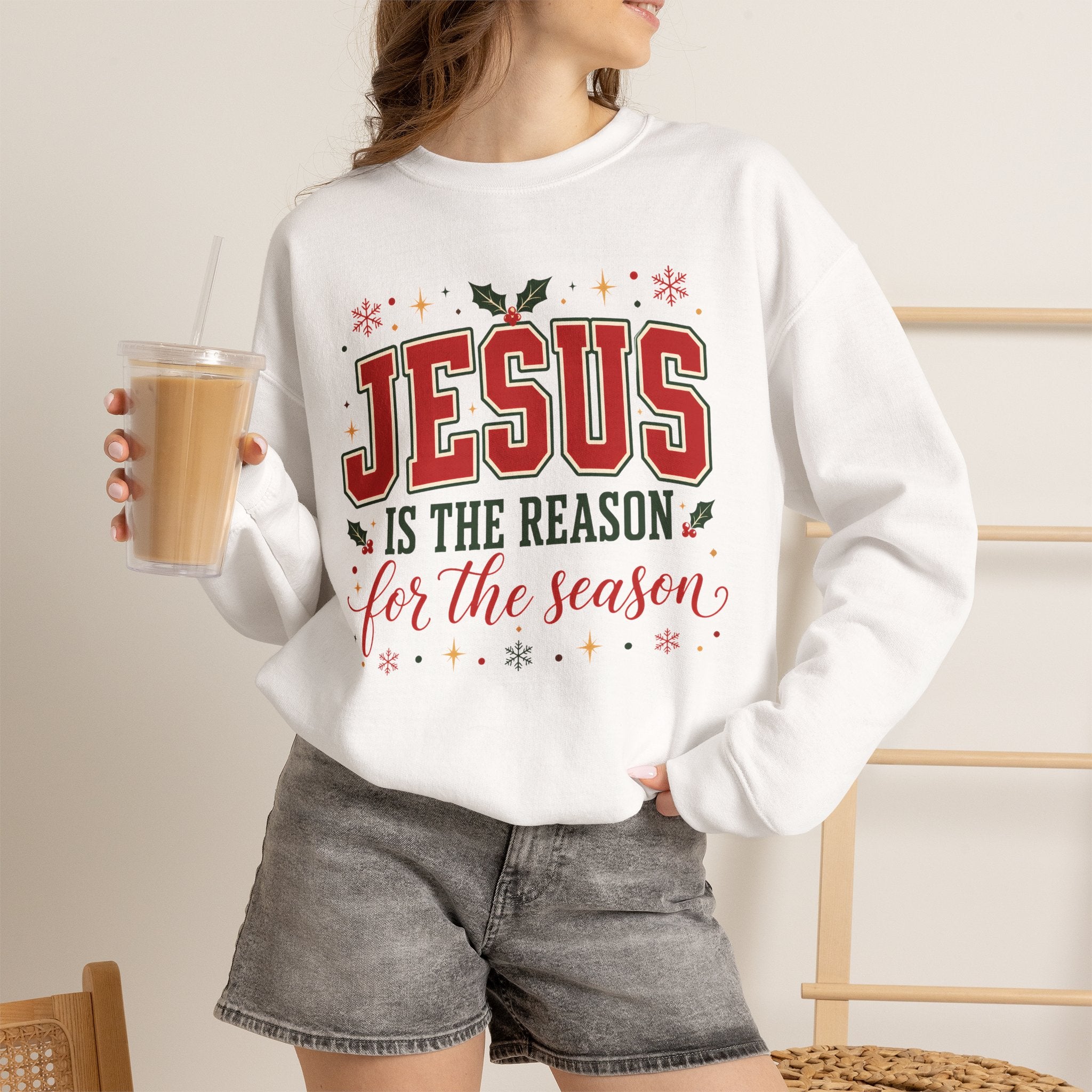 Jesus Is the Reason Sweatshirt - Christmas Religious Crewneck