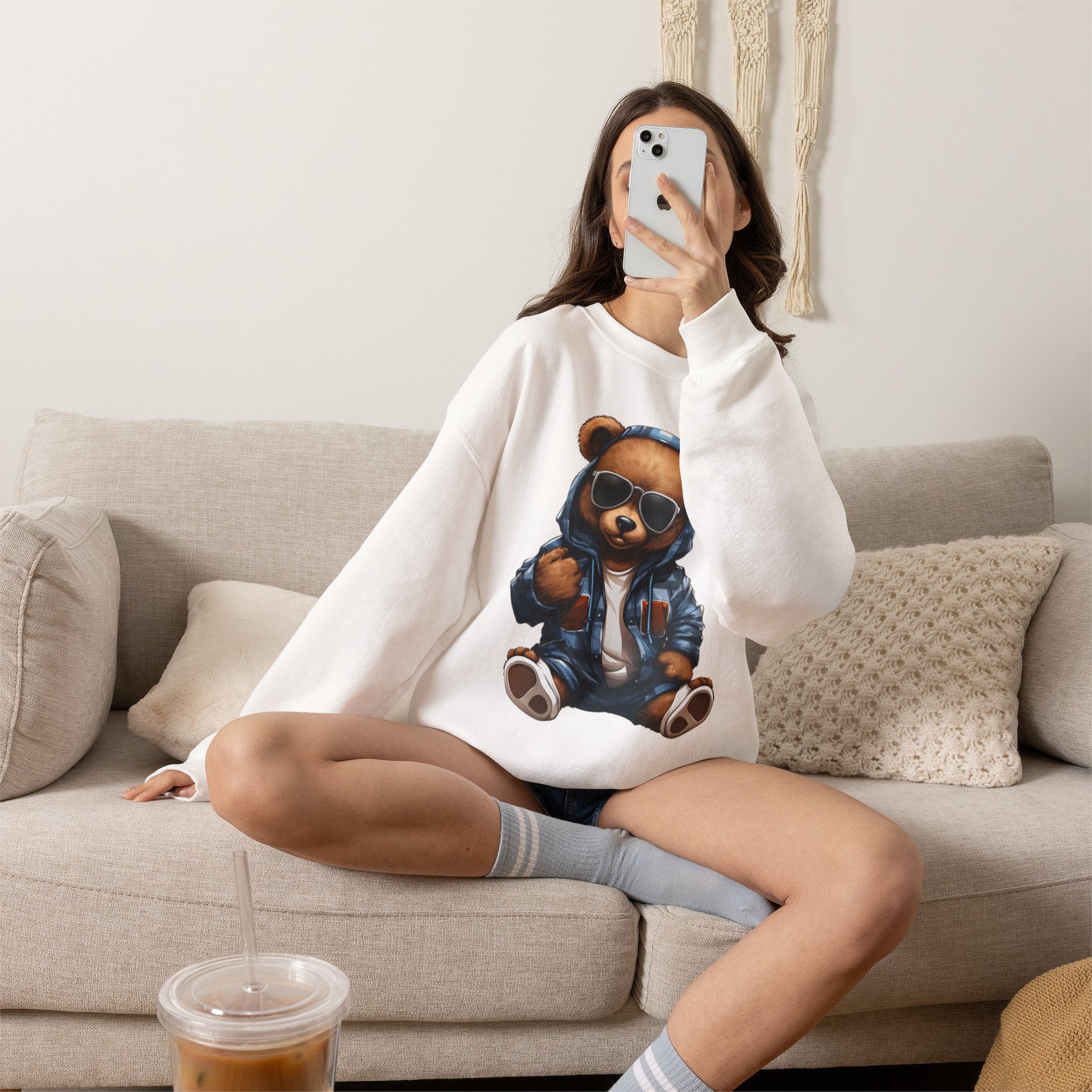 Cool Teddy Bear Hoodie Graphic Sweatshirt