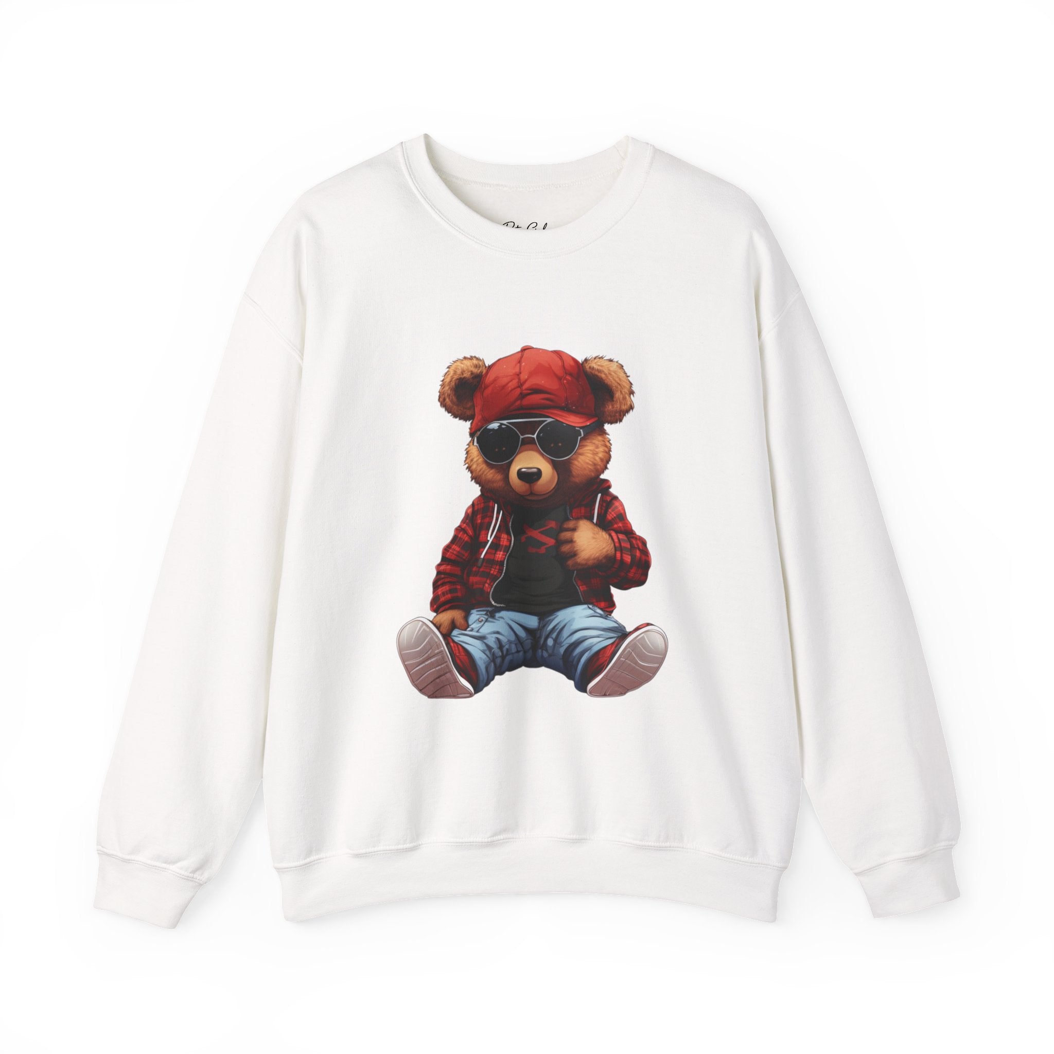 Cool Teddy Bear Crewneck Sweatshirt - Hipster Bear Graphic Pullover