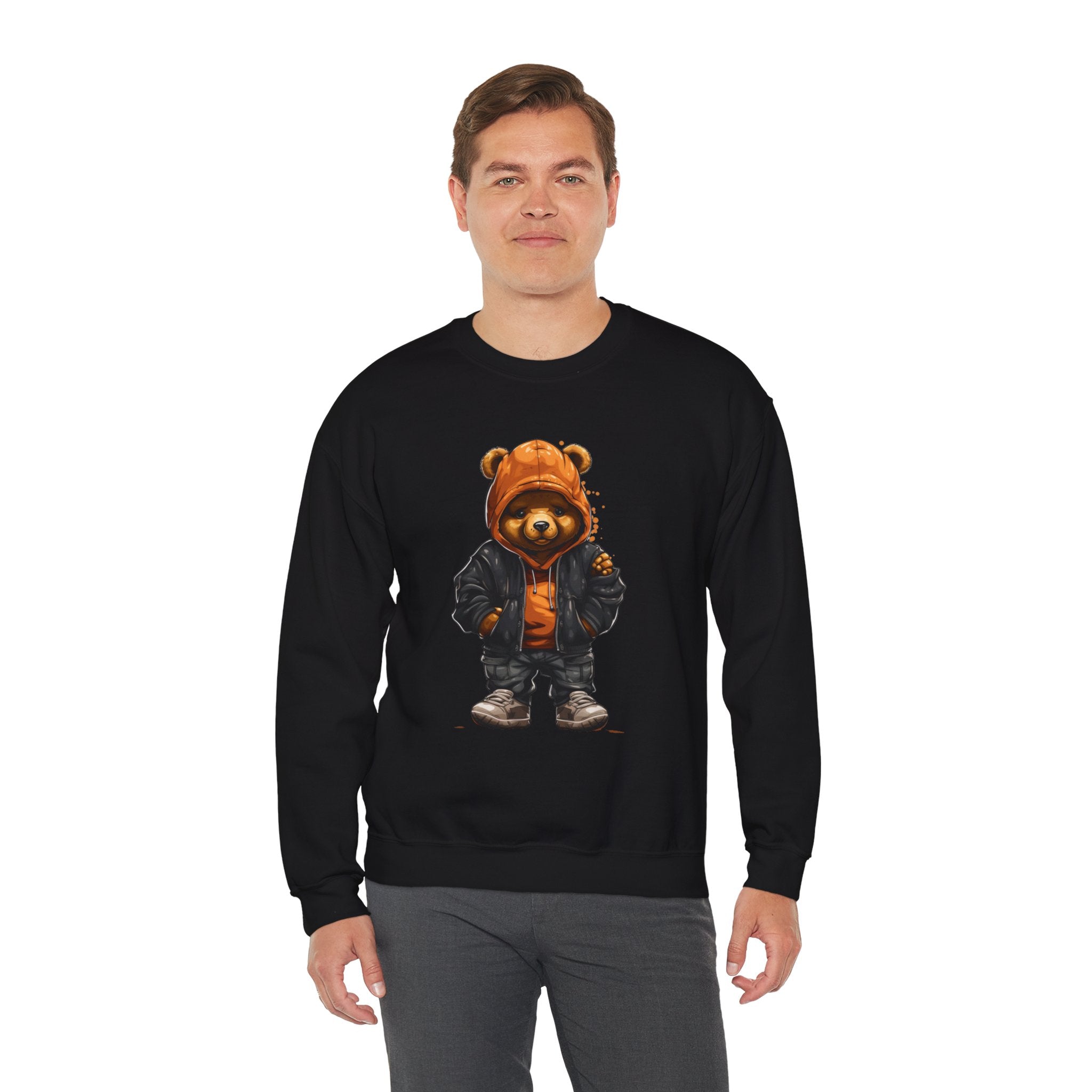 Streetwear Teddy Bear sweatshirt | Teddy in Hoodie and Leather Jacket