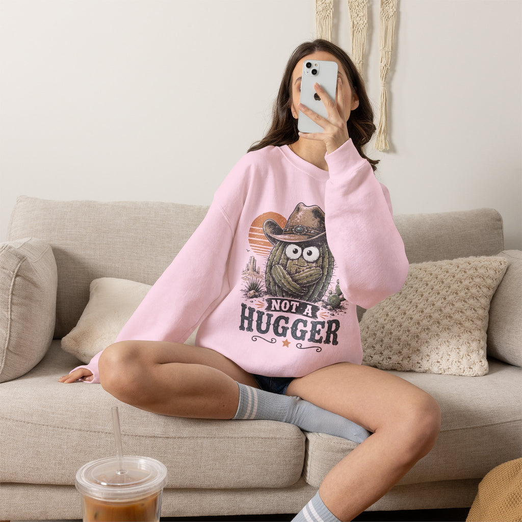 Not a Hugger Cactus Crewneck Sweatshirt
