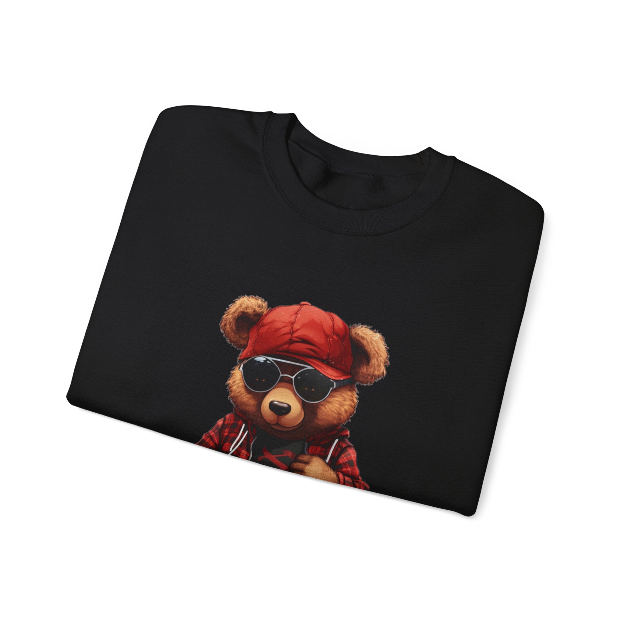 Cool Teddy Bear Crewneck Sweatshirt - Hipster Bear Graphic Pullover