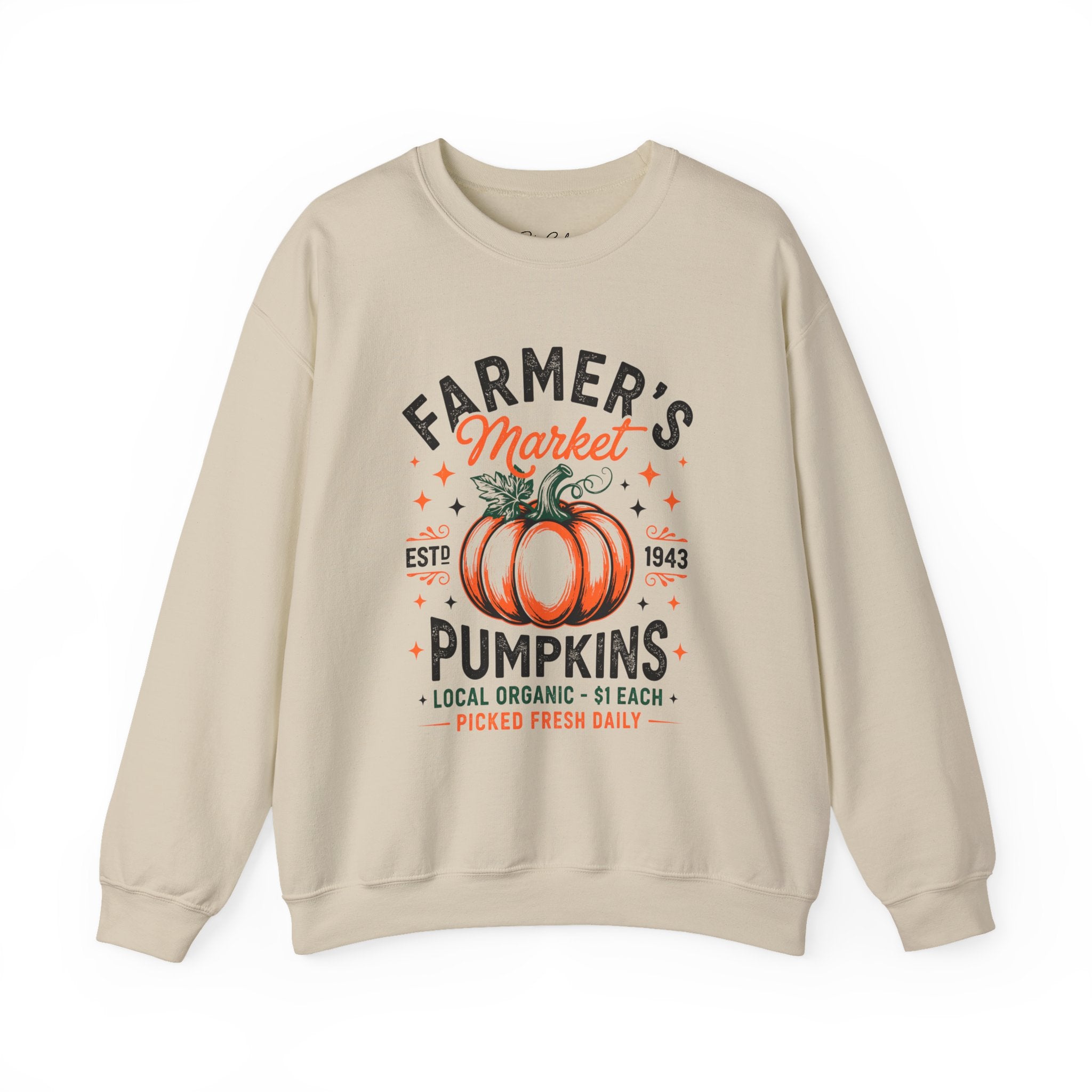 Farmer's Market Pumpkins Crewneck Sweatshirt | Vintage Pumpkin Market Design Unisex