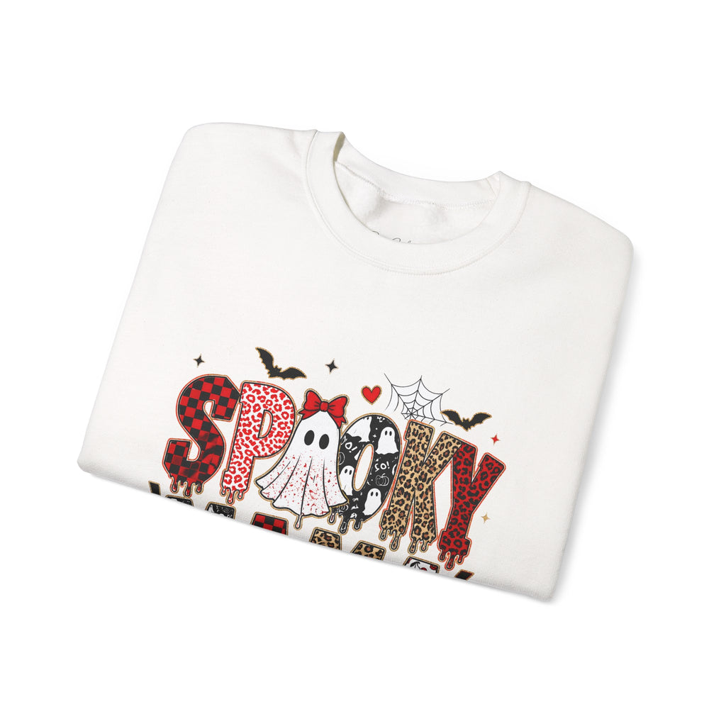 Spooky Mama Sweatshirt — Halloween Ghost Pumpkin Crewneck for Moms