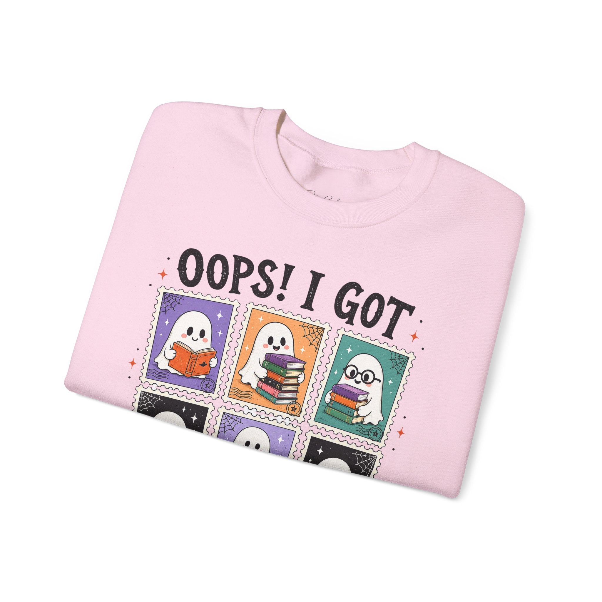Crewneck Sweatshirt — "Oops! I Got Another Book" Cute Reading Ghosts Graphic