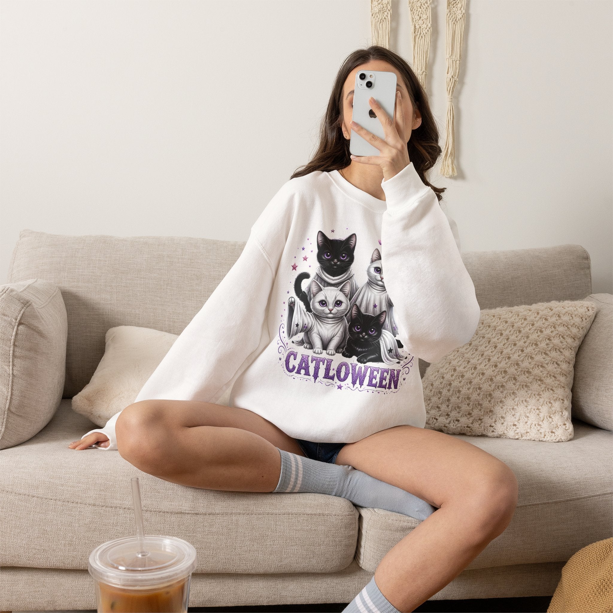 Catloween Sweatshirt — Cute Spooky Cats Crewneck