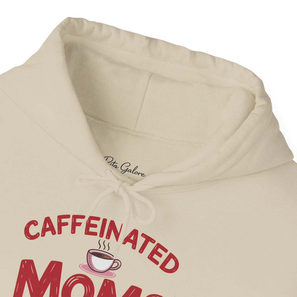 Caffeinated Moms Club Hoodie – "Fueled by Coffee & Chaos" Cozy Sweatshirt for Moms