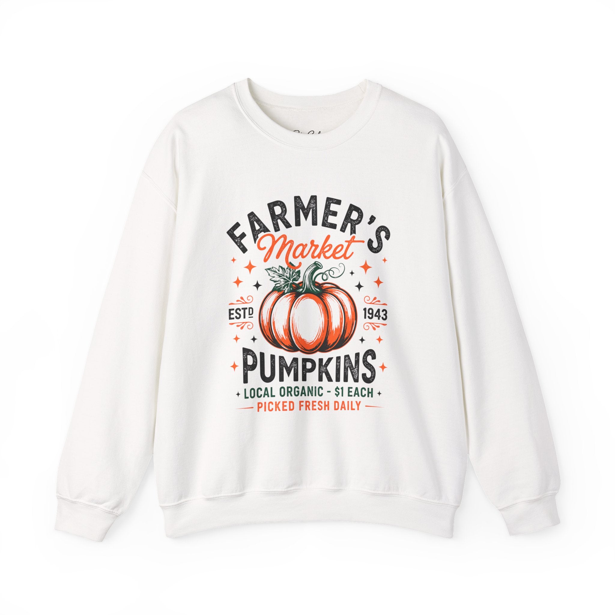 Farmer's Market Pumpkins Crewneck Sweatshirt | Vintage Pumpkin Market Design Unisex