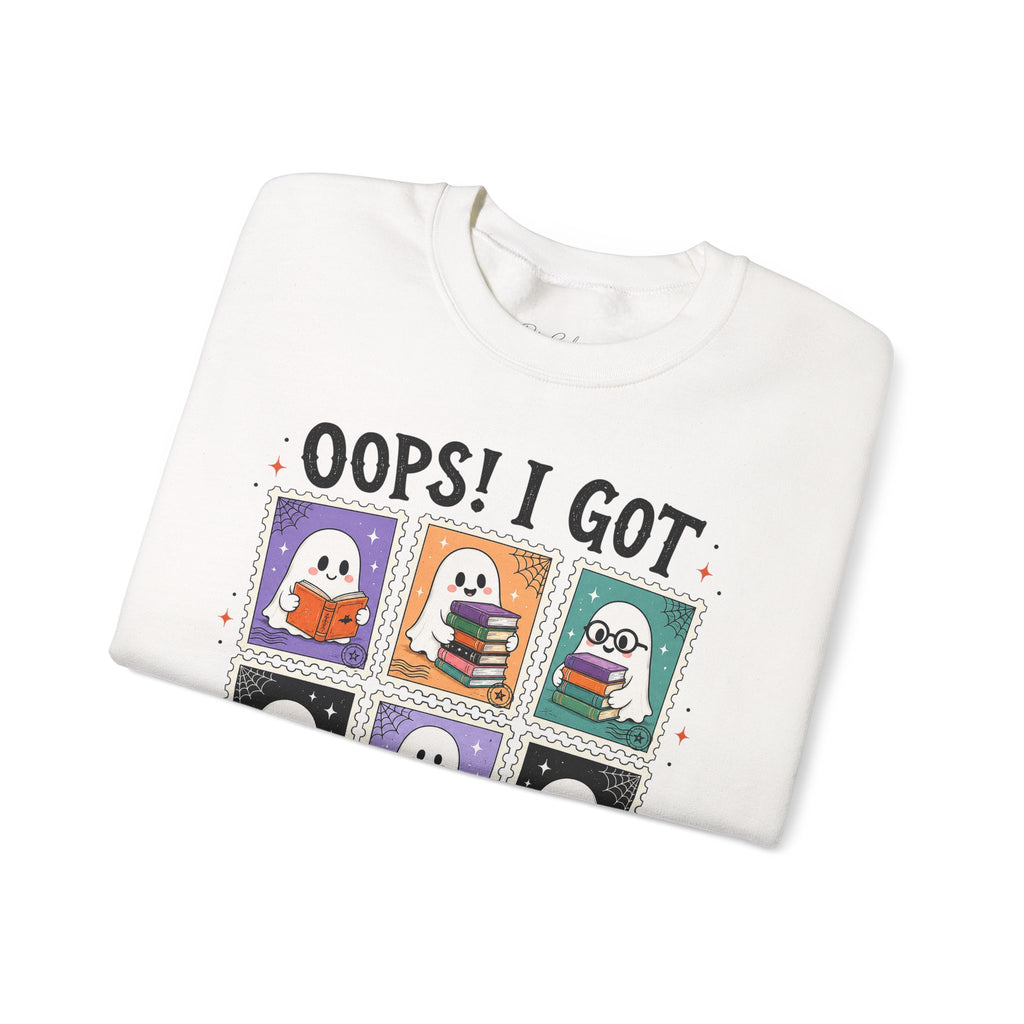 Crewneck Sweatshirt — "Oops! I Got Another Book" Cute Reading Ghosts Graphic