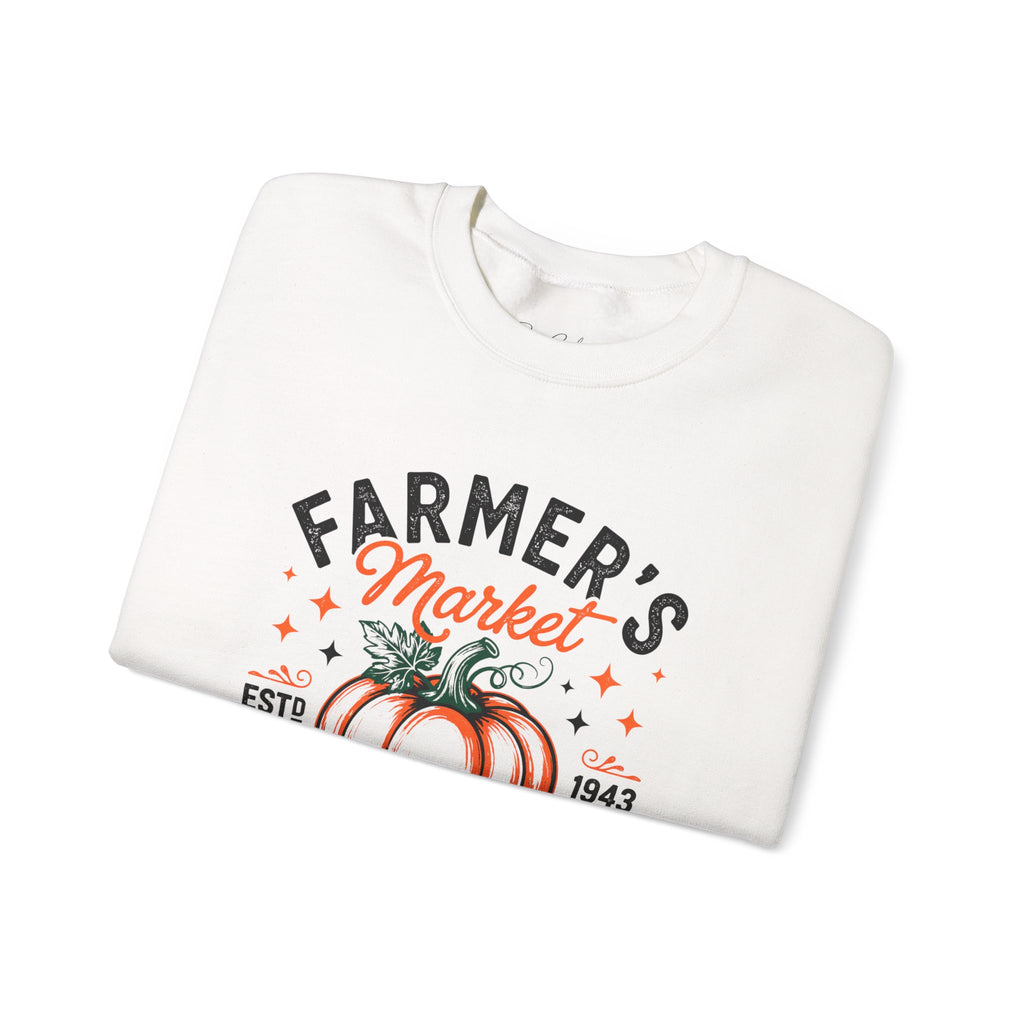 Farmer's Market Pumpkins Crewneck Sweatshirt | Vintage Pumpkin Market Design Unisex
