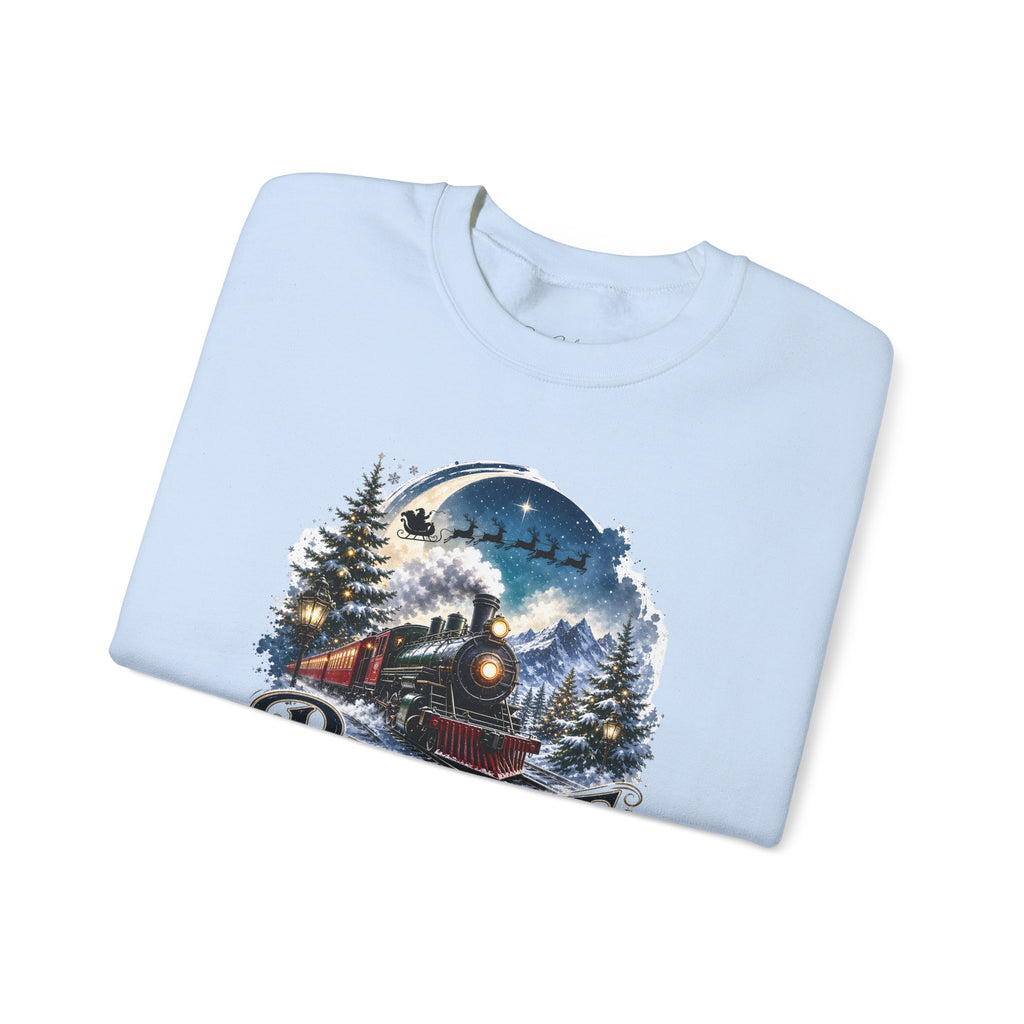 Believe Train Sweatshirt - Vintage Holiday Winter Steam Locomotive Crewneck