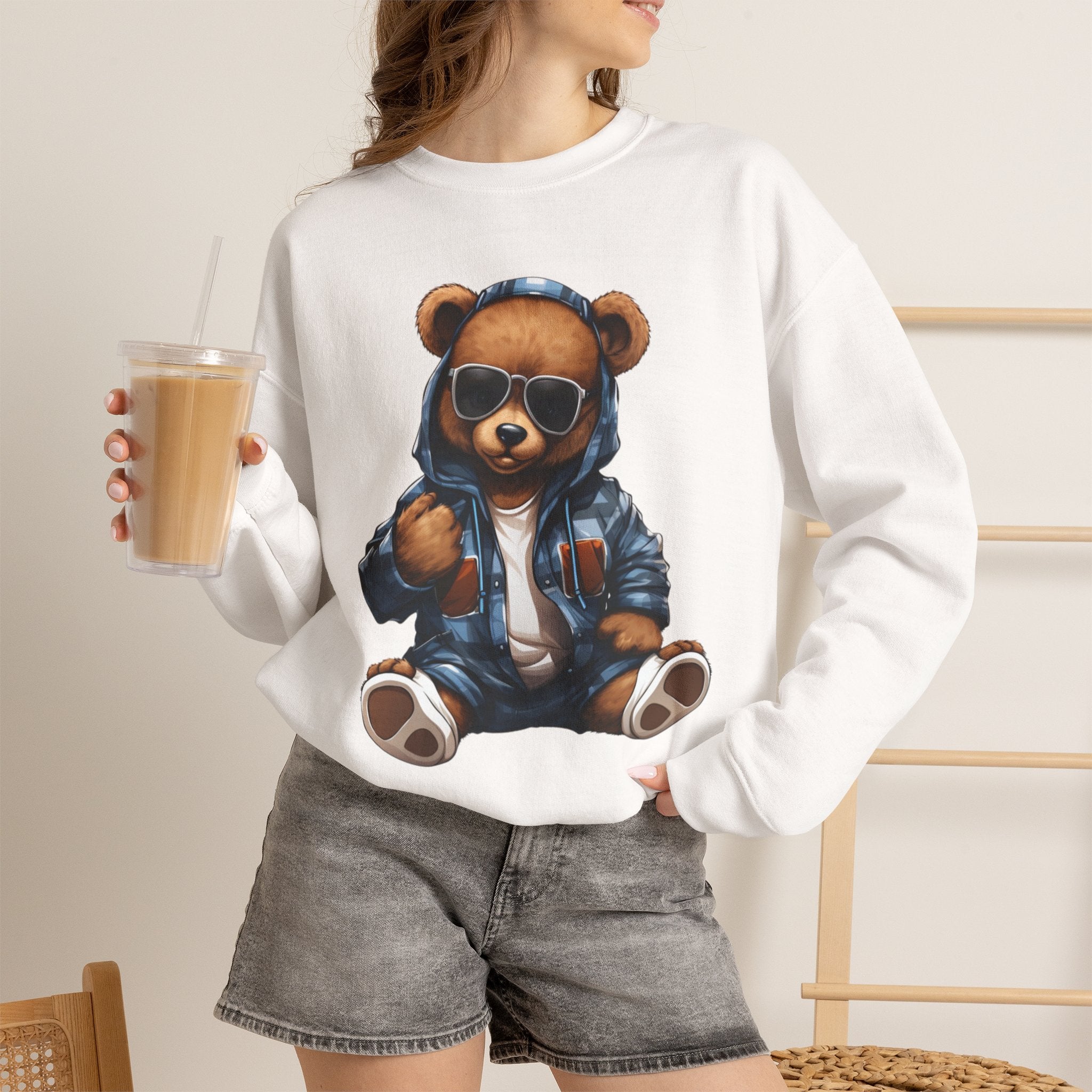 Cool Teddy Bear Hoodie Graphic Sweatshirt