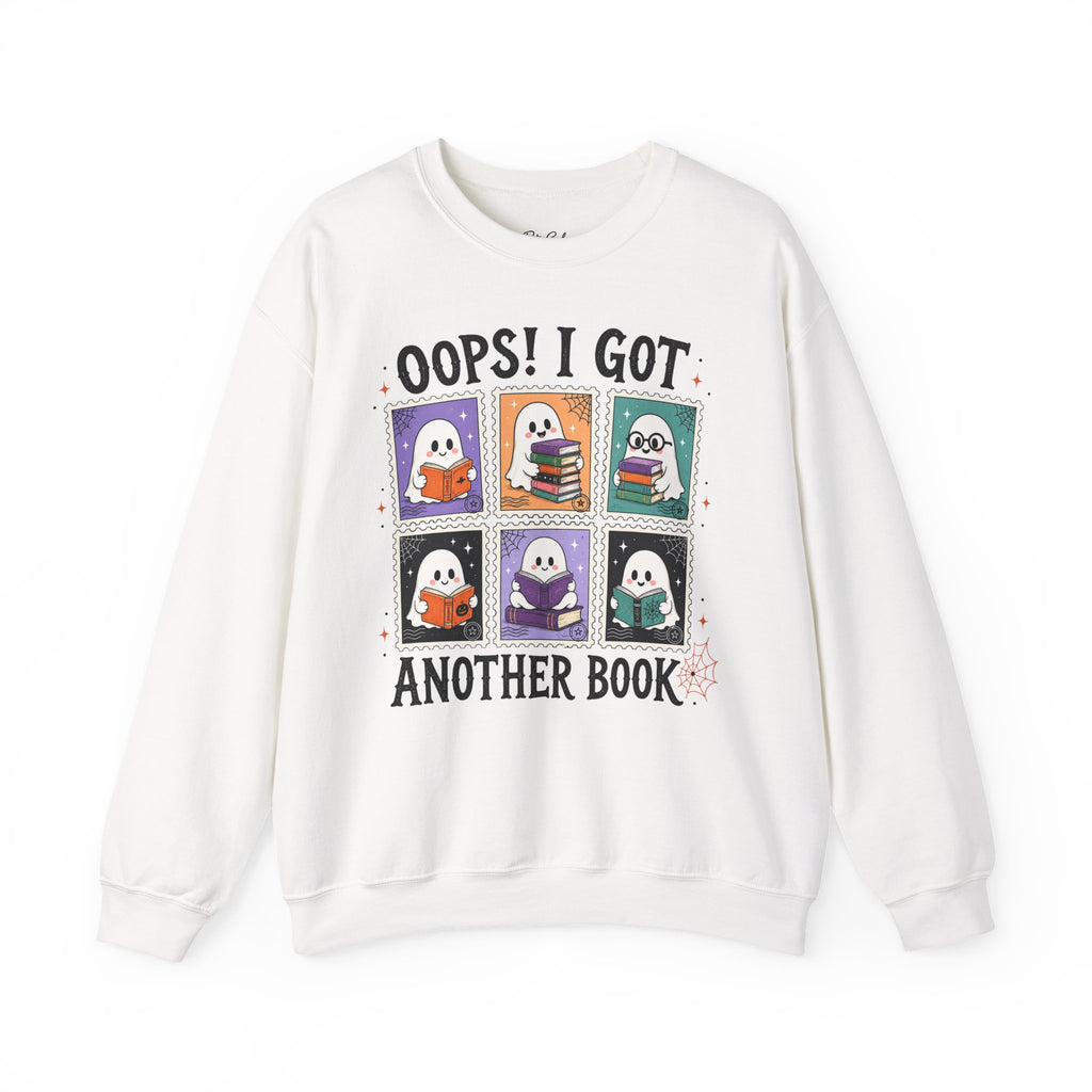 Crewneck Sweatshirt — "Oops! I Got Another Book" Cute Reading Ghosts Graphic