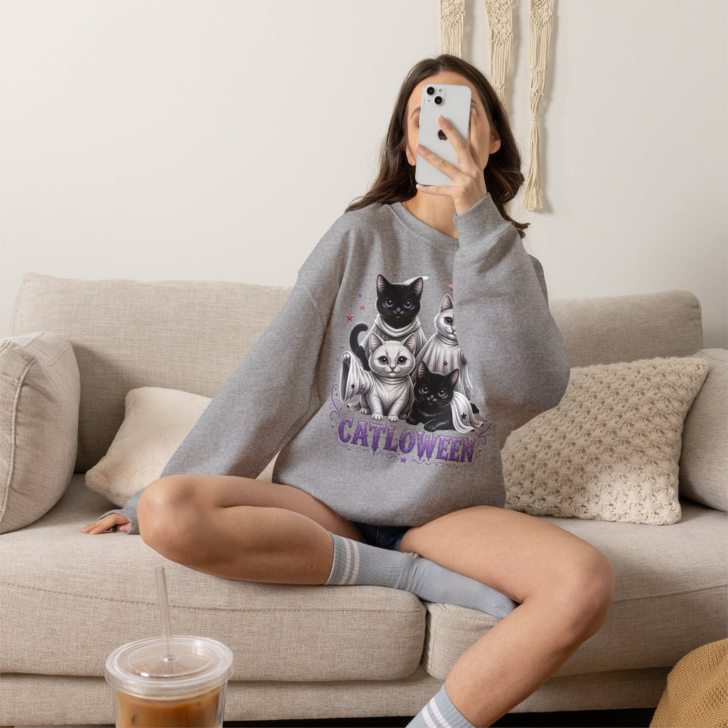 Catloween Sweatshirt — Cute Spooky Cats Crewneck