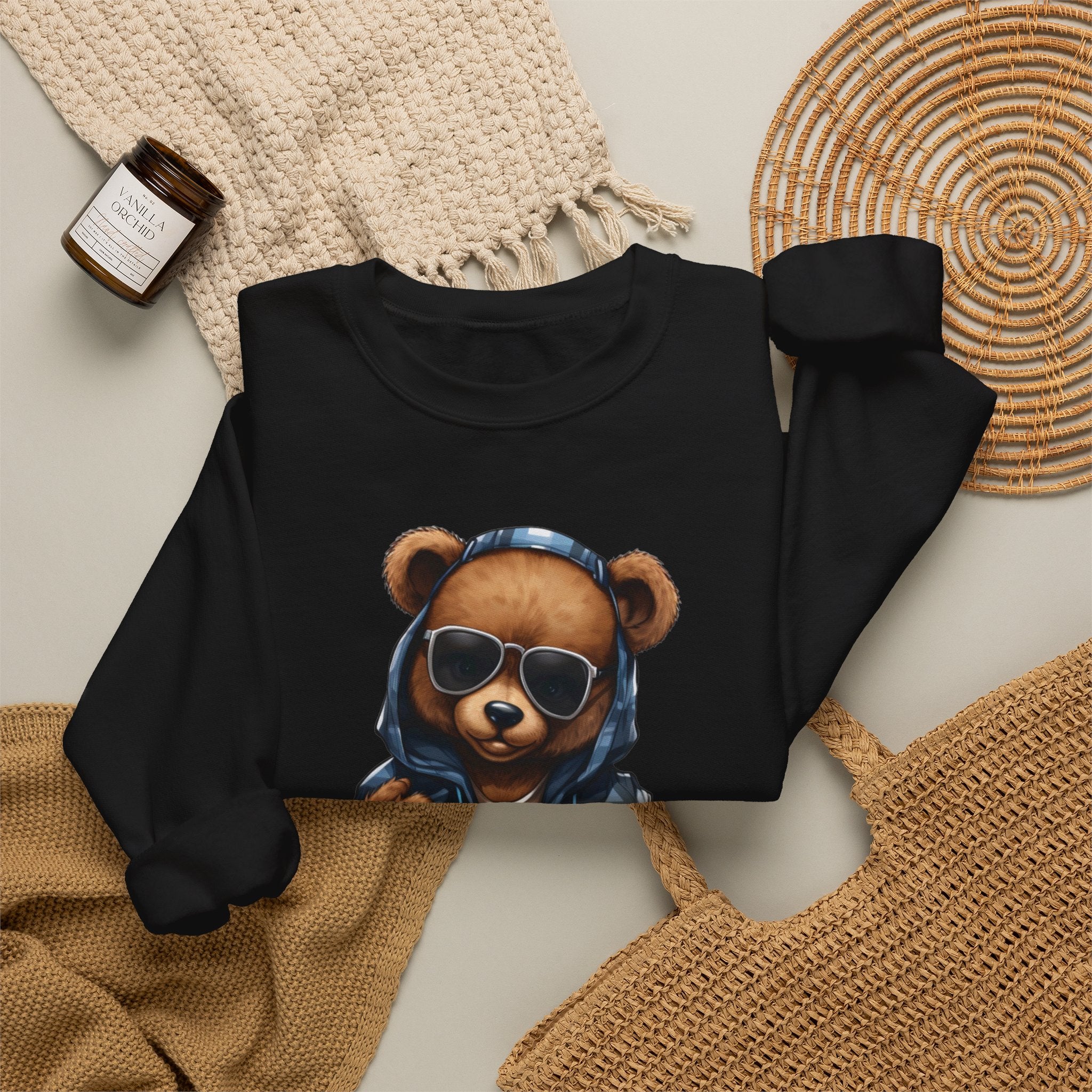 Cool Teddy Bear Hoodie Graphic Sweatshirt