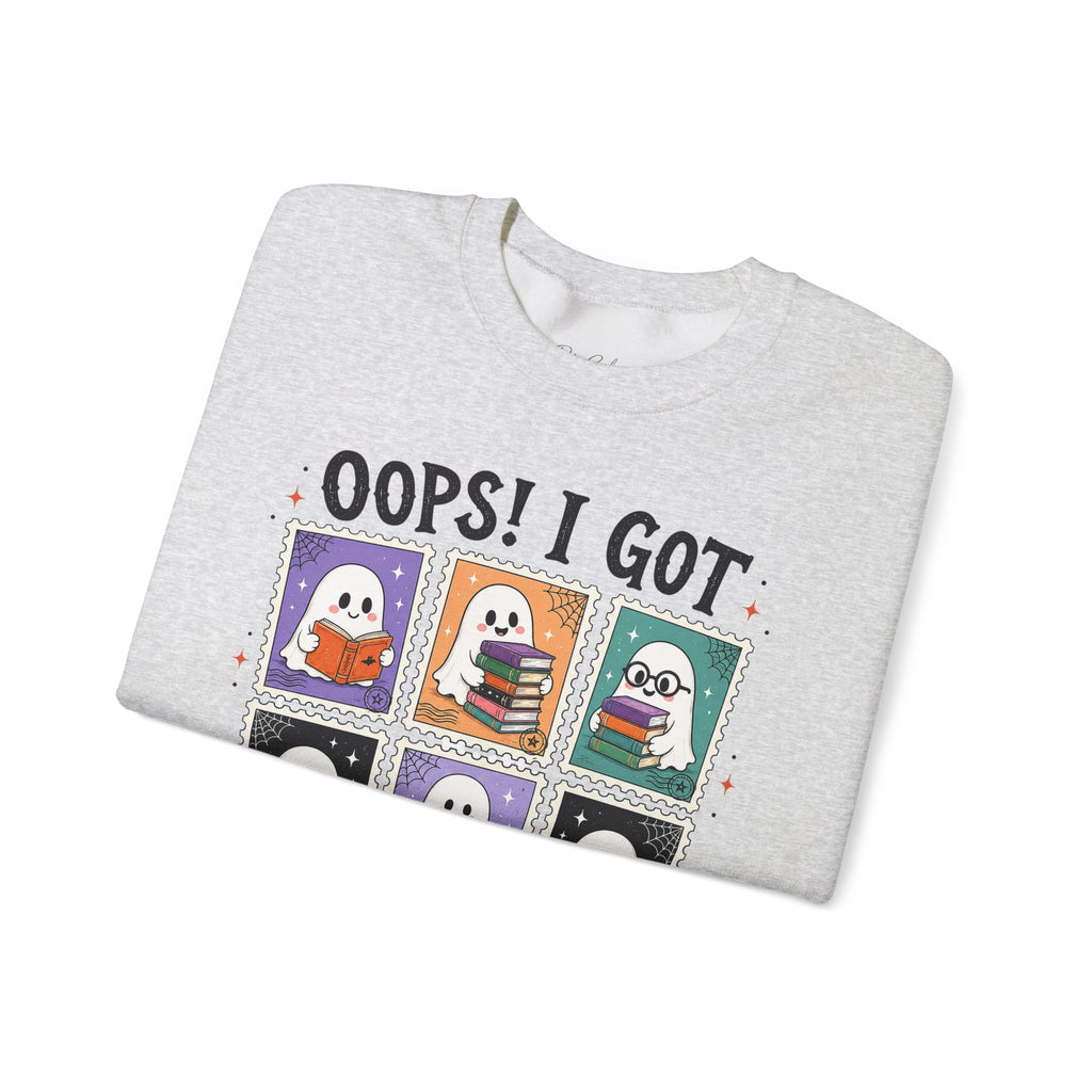 Crewneck Sweatshirt — "Oops! I Got Another Book" Cute Reading Ghosts Graphic