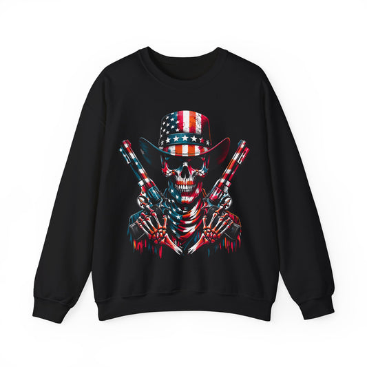 American Flag Skull Unisex Crewneck Sweatshirt