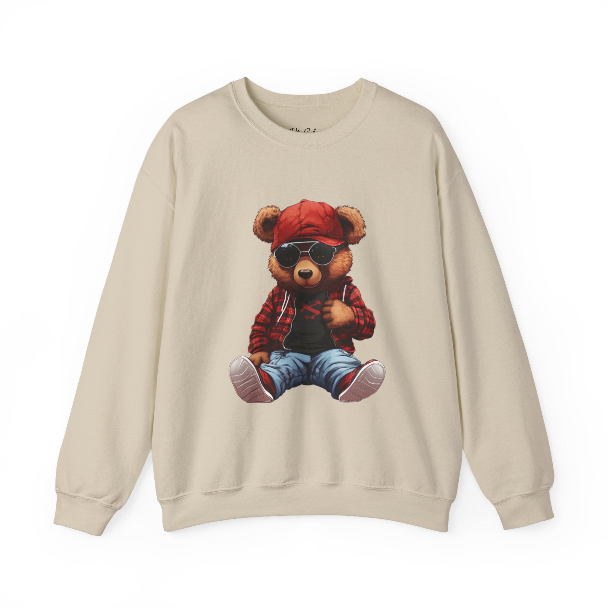 Cool Teddy Bear Crewneck Sweatshirt - Hipster Bear Graphic Pullover
