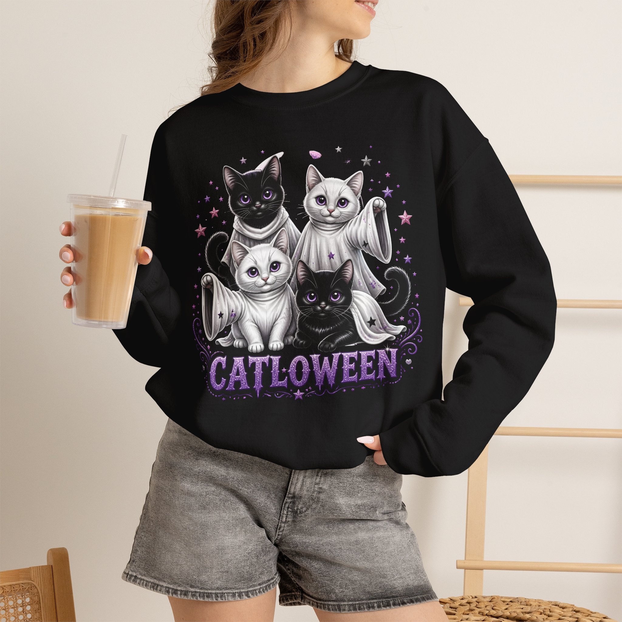 Catloween Sweatshirt — Cute Spooky Cats Crewneck