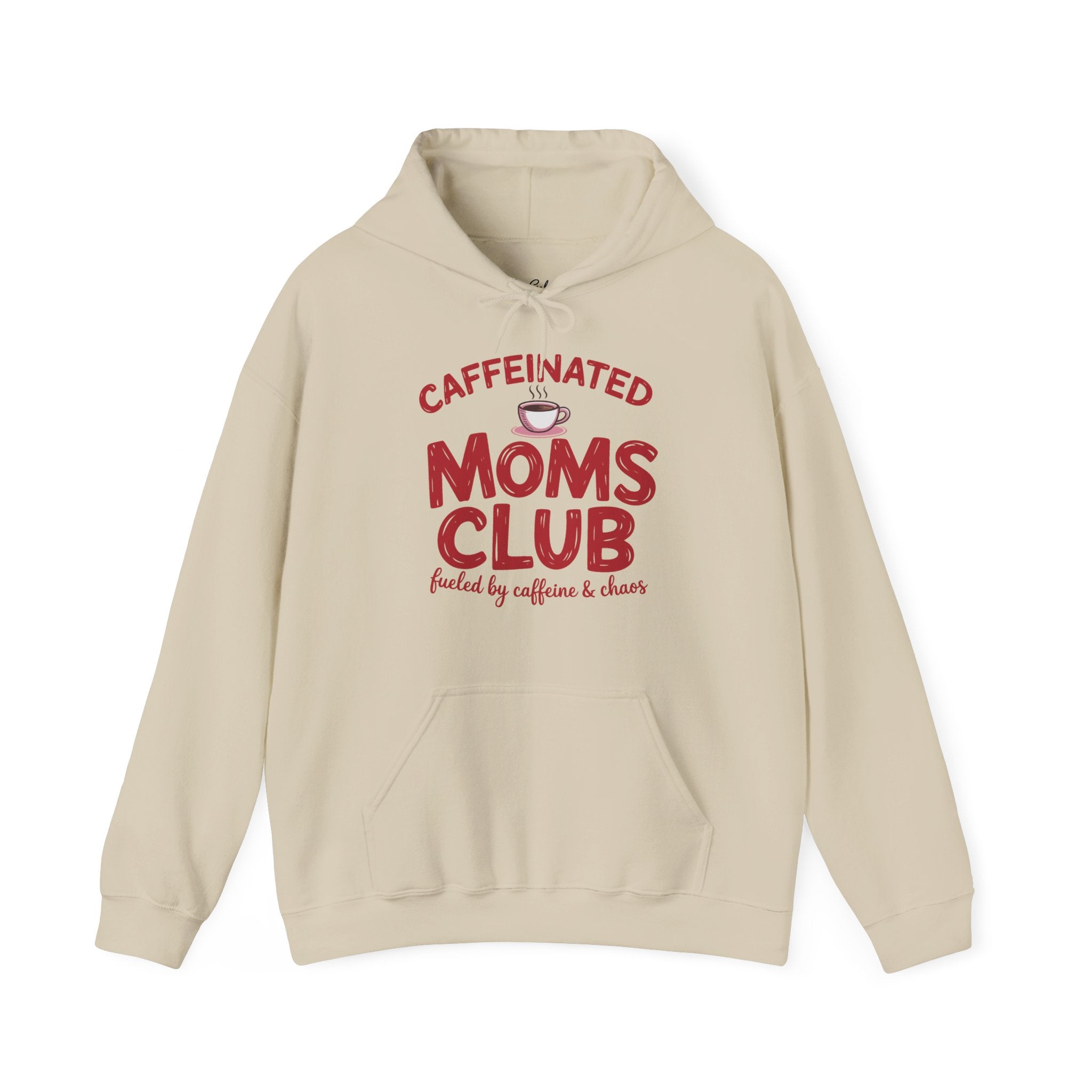 Caffeinated Moms Club Hoodie – "Fueled by Coffee & Chaos" Cozy Sweatshirt for Moms