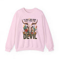 Devil Drink Sweatshirt — 'I'm Only One Drink Away From The Devil' Western Skull Crewneck Unisex