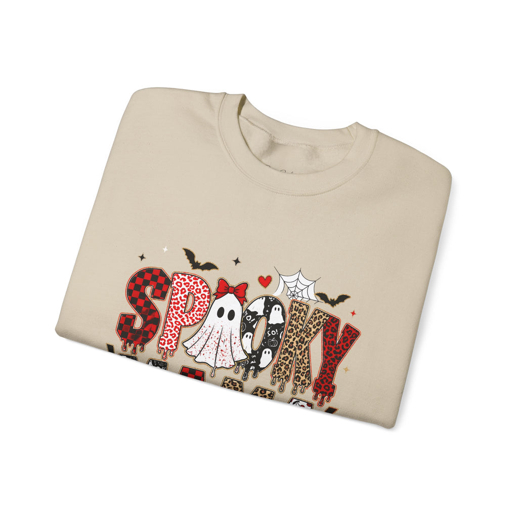 Spooky Mama Sweatshirt — Halloween Ghost Pumpkin Crewneck for Moms