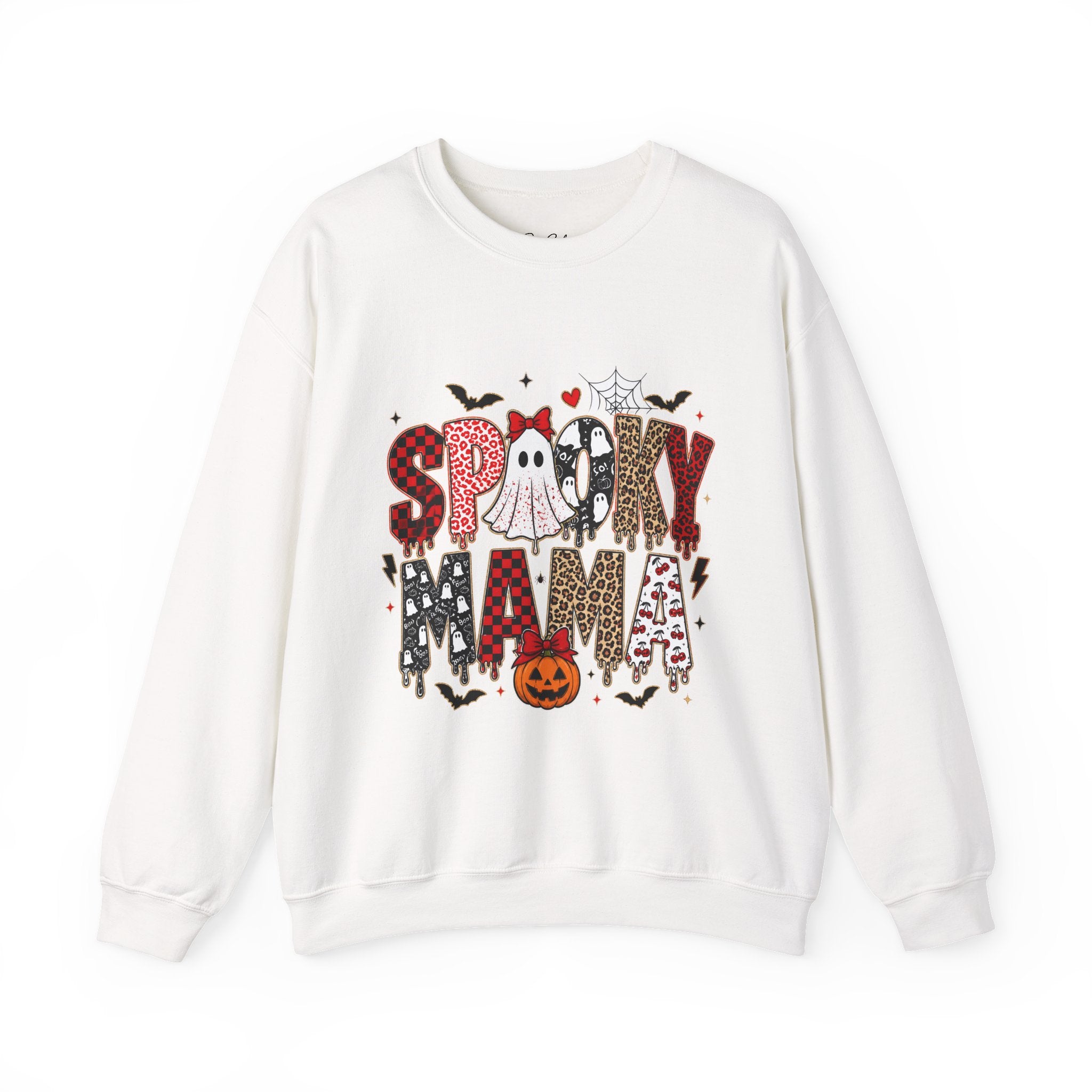 Spooky Mama Sweatshirt — Halloween Ghost Pumpkin Crewneck for Moms