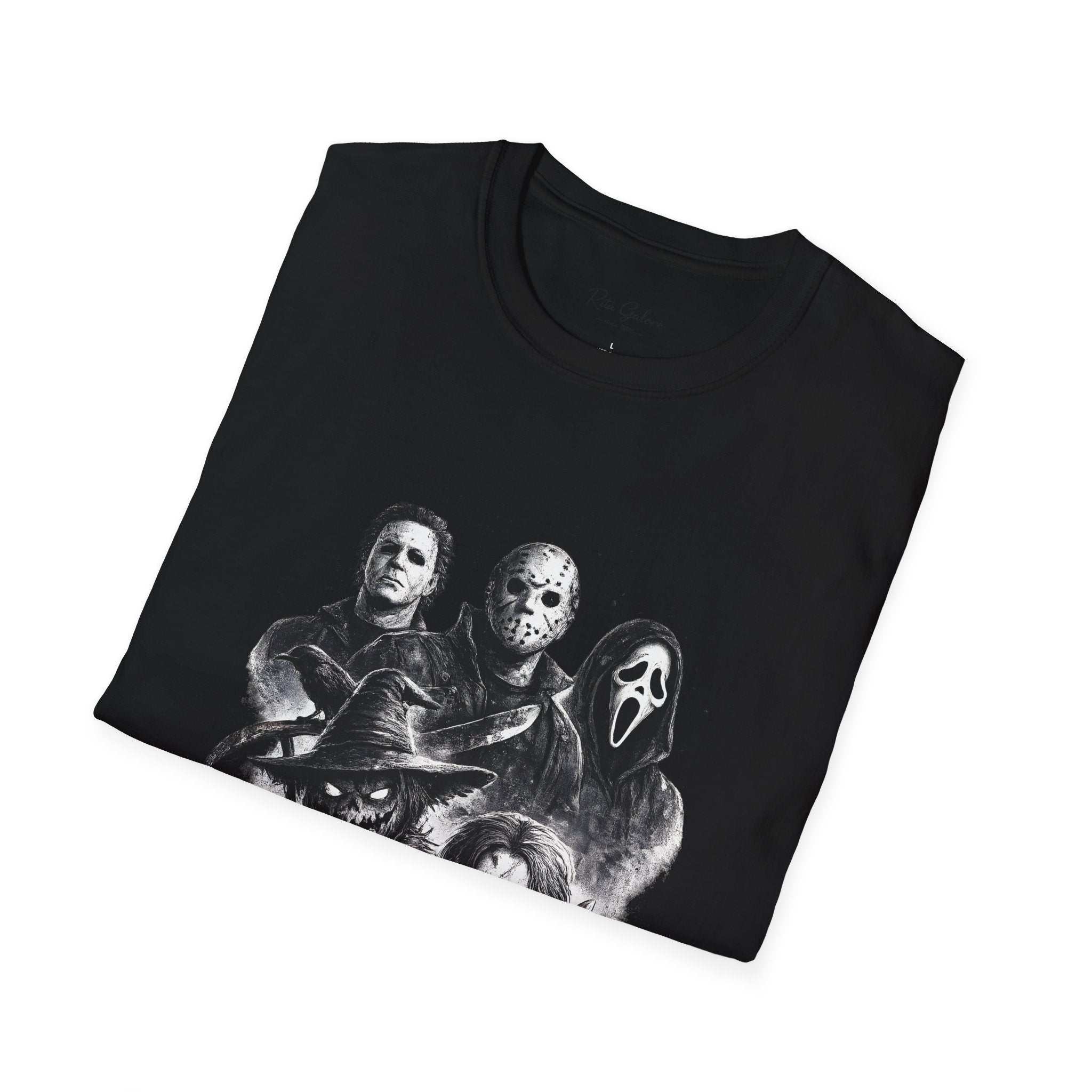 Horror Slasher Mask Collage T-Shirt | Halloween Villains Tee Unisex