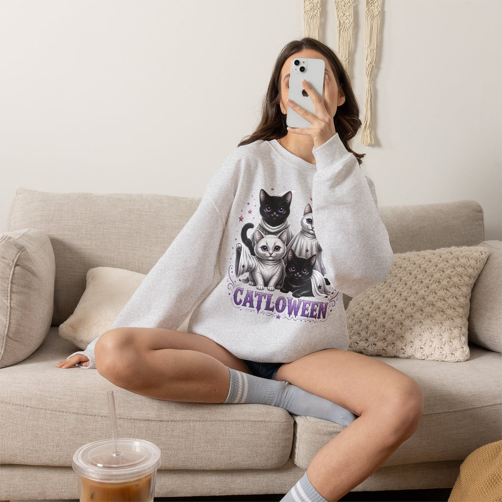 Catloween Sweatshirt — Cute Spooky Cats Crewneck