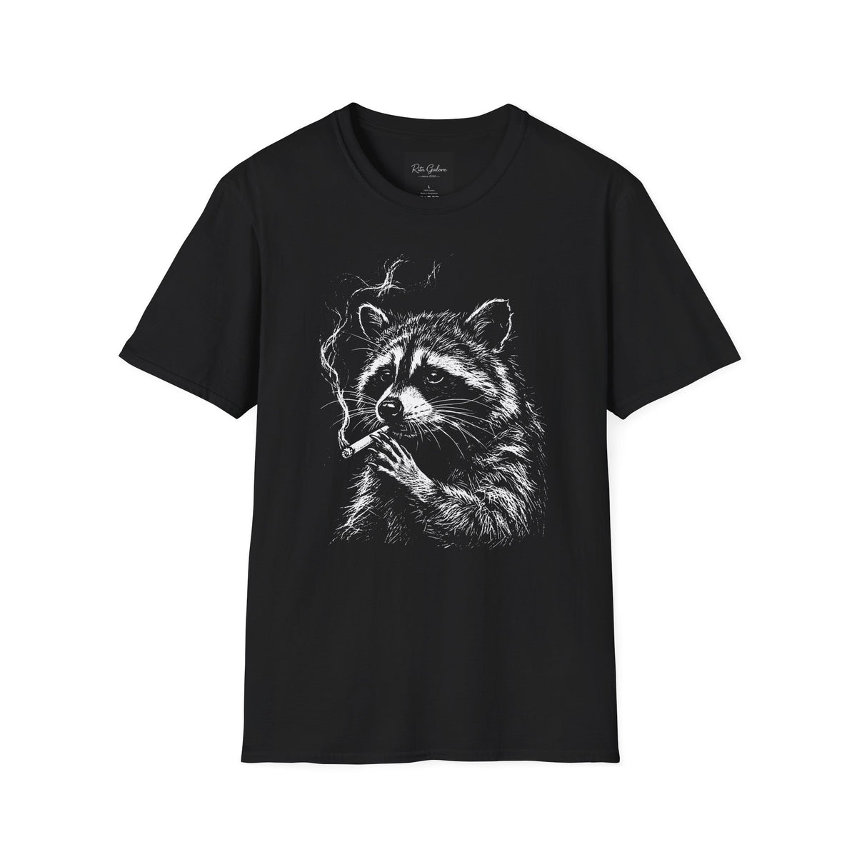 Raccoon Illustration T-Shirt — Smoky Woodland Graphic Tee