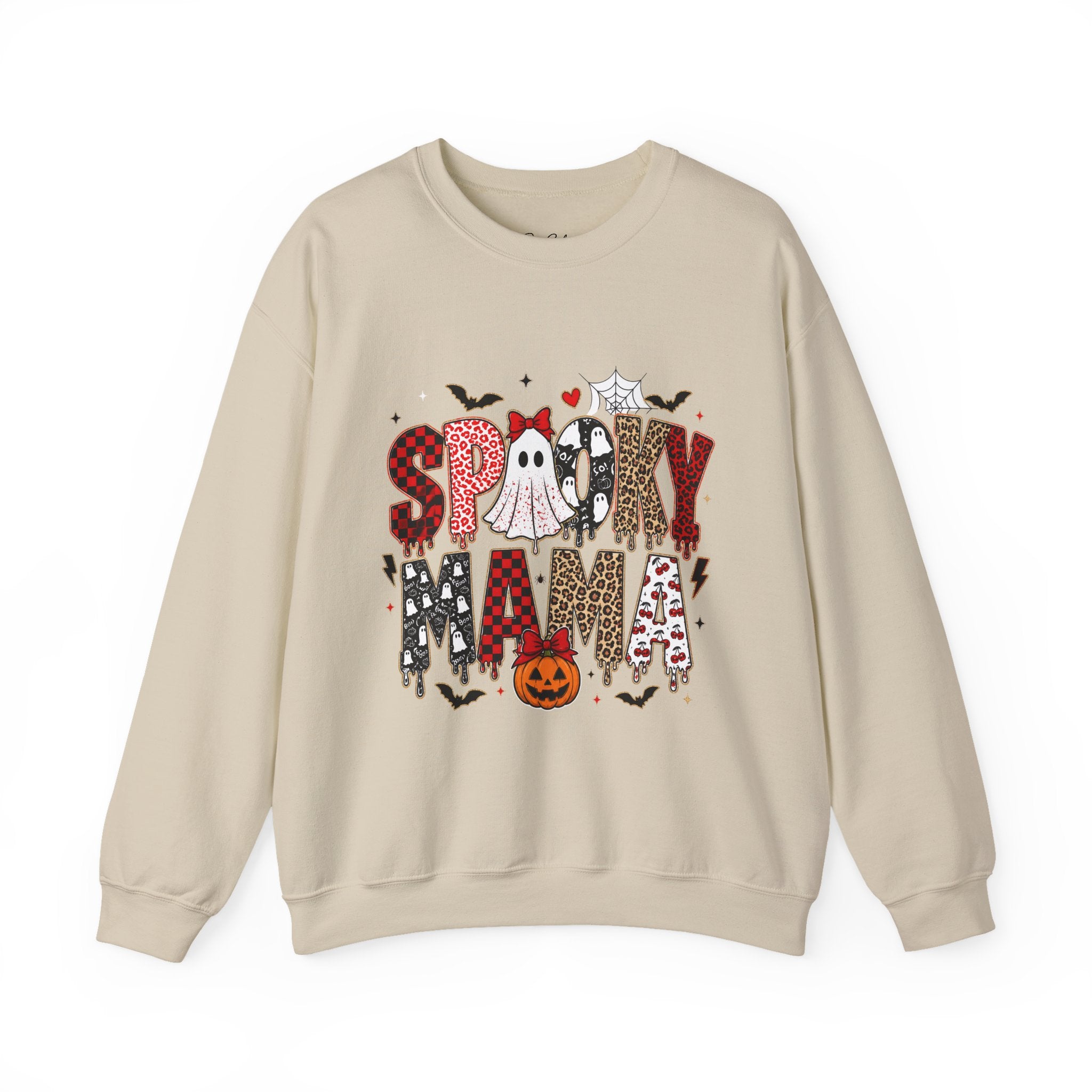 Spooky Mama Sweatshirt — Halloween Ghost Pumpkin Crewneck for Moms
