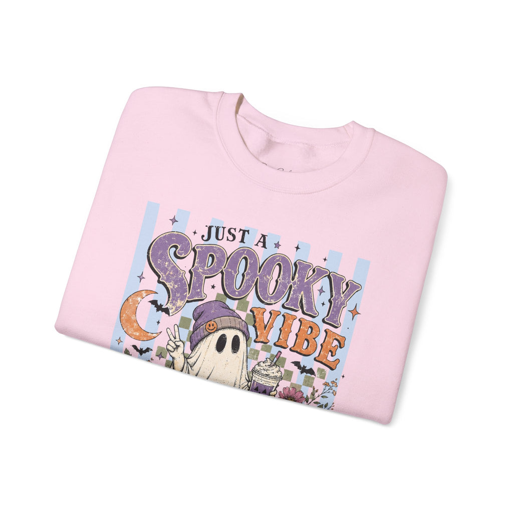 Spooky Vibe Crewneck Sweatshirt – Cute Ghost Halloween Graphic