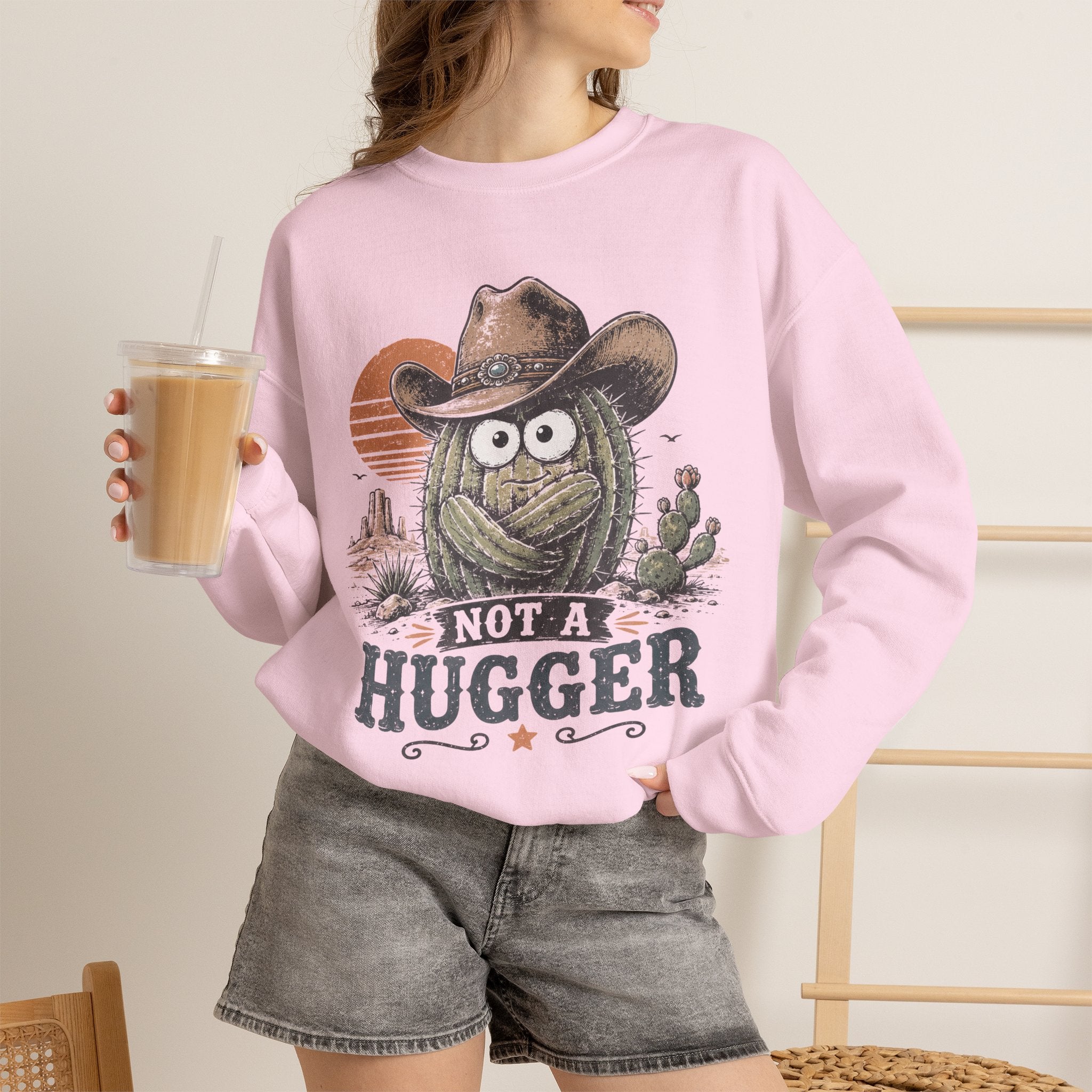Not a Hugger Cactus Crewneck Sweatshirt