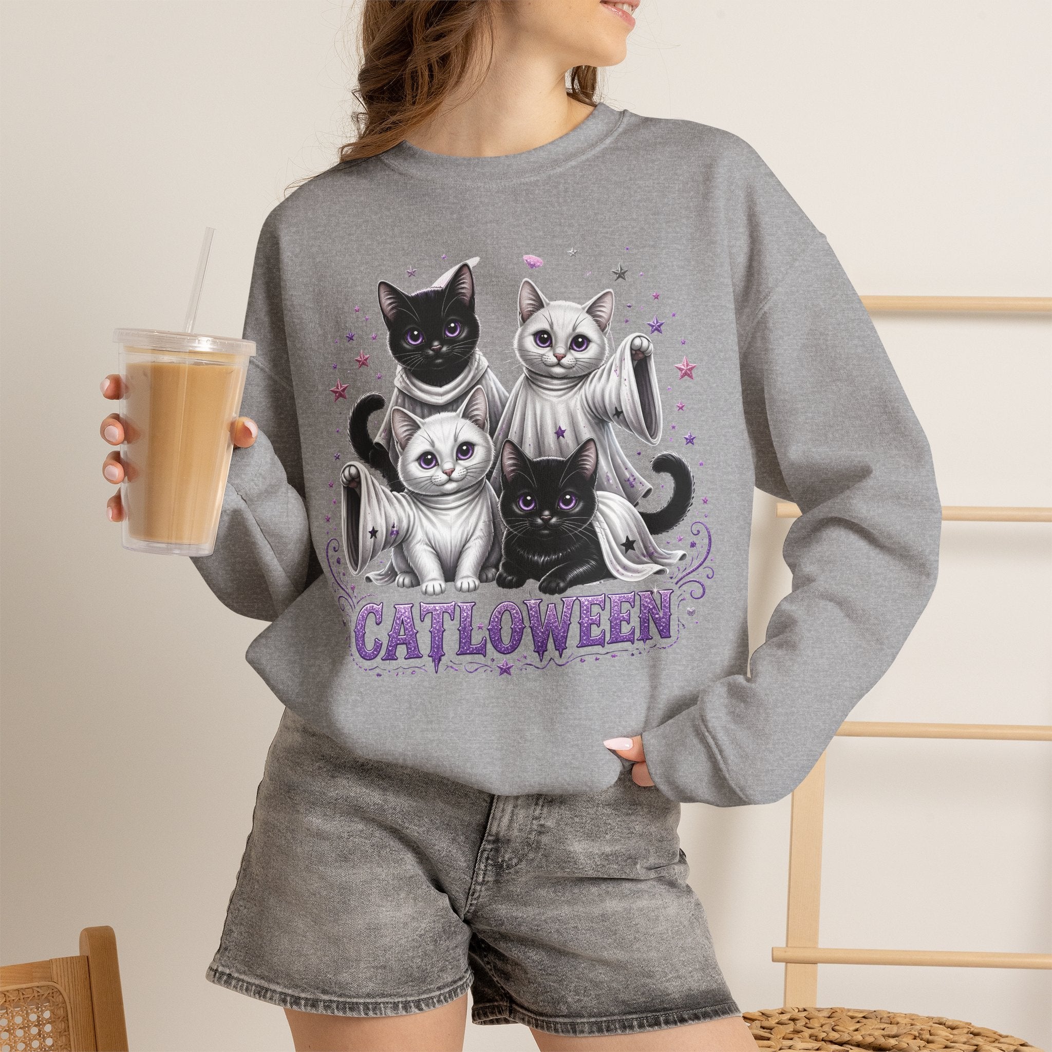 Catloween Sweatshirt — Cute Spooky Cats Crewneck
