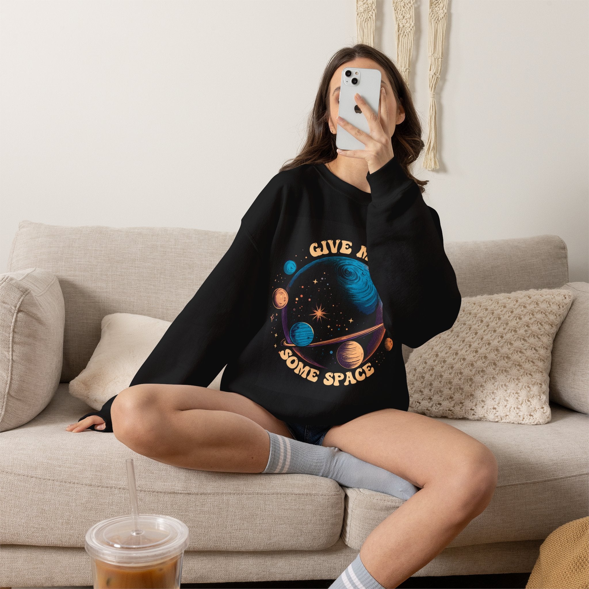 Give Me Some Space sweatshirt | planet solar system graphic crewneck