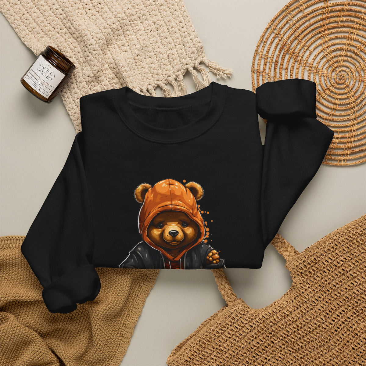 Streetwear Teddy Bear sweatshirt | Teddy in Hoodie and Leather Jacket
