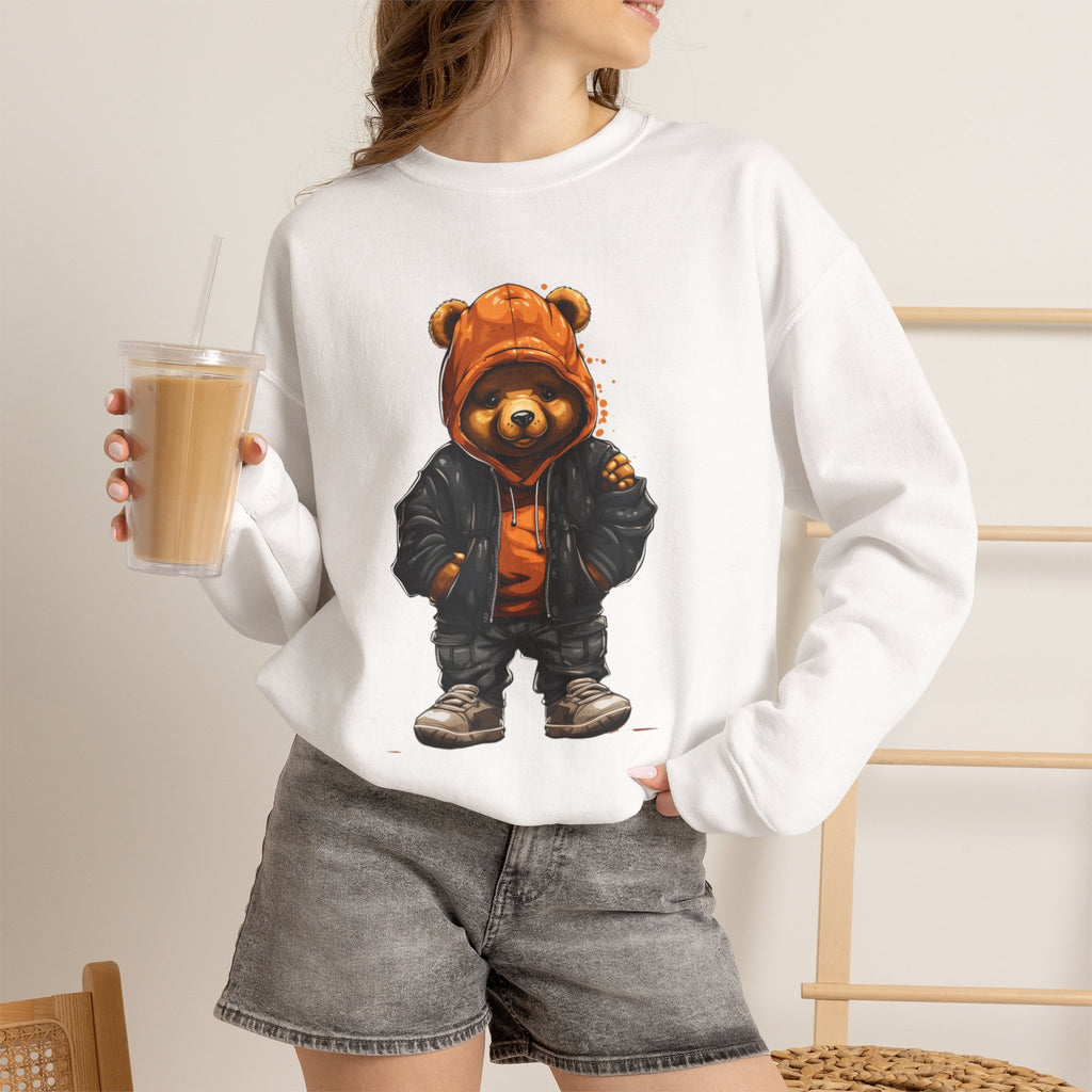 Streetwear Teddy Bear sweatshirt | Teddy in Hoodie and Leather Jacket
