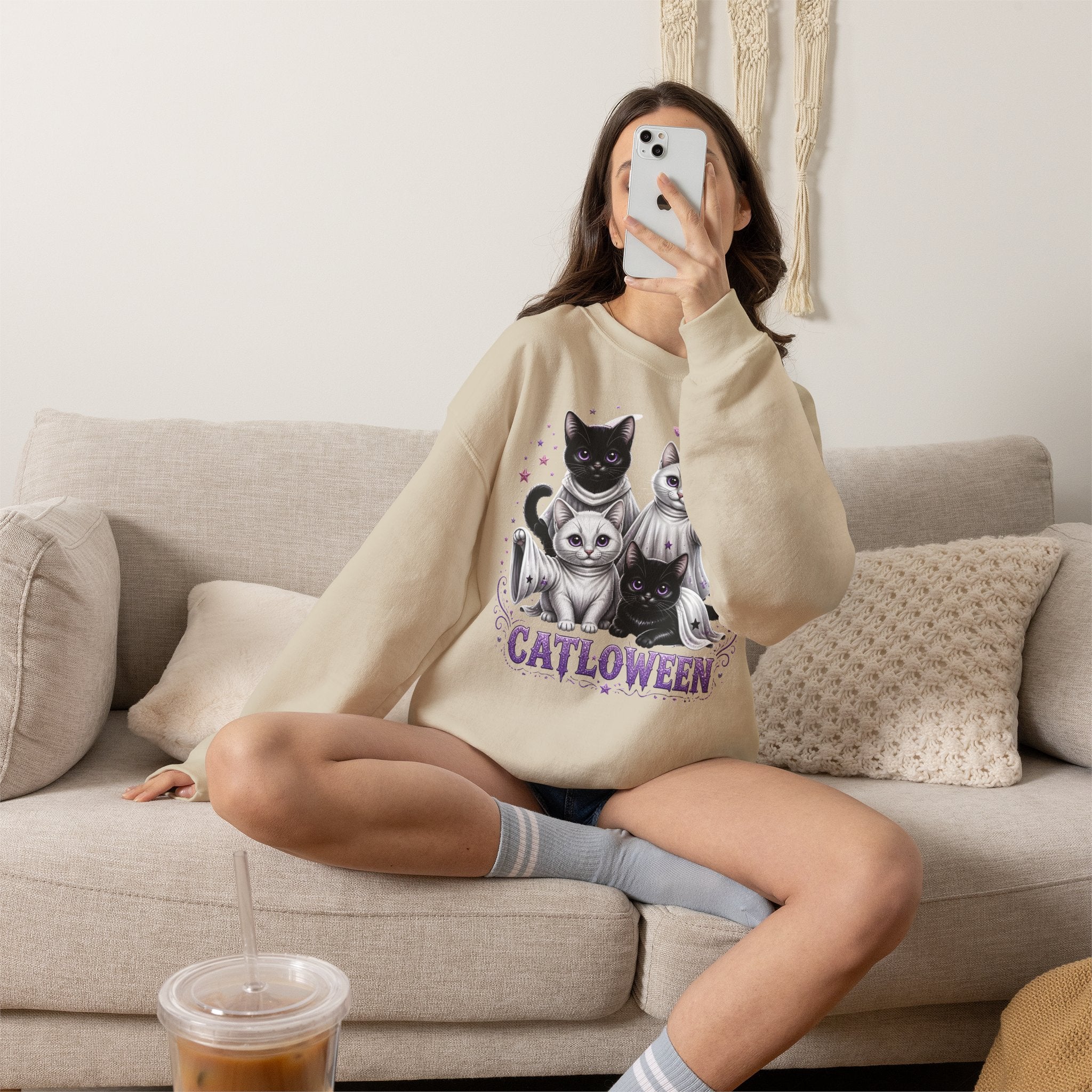 Catloween Sweatshirt — Cute Spooky Cats Crewneck