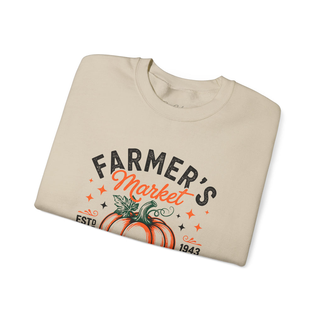 Farmer's Market Pumpkins Crewneck Sweatshirt | Vintage Pumpkin Market Design Unisex