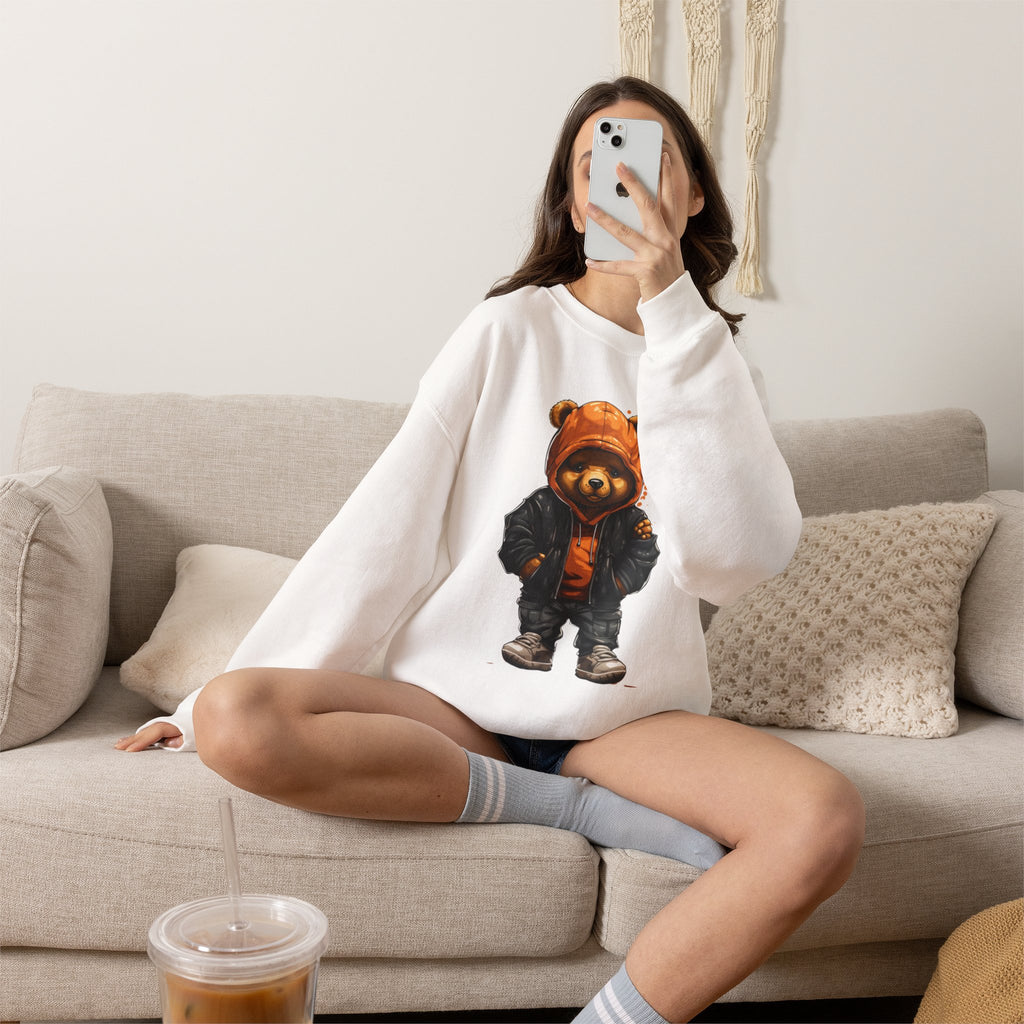 Streetwear Teddy Bear sweatshirt | Teddy in Hoodie and Leather Jacket